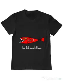 Tricou ADLER copil This fish can kill you Negru