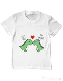 Tricou ADLER copil Trex love Alb