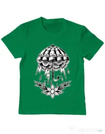 Tricou ADLER copil Umbrella Tattoo Verde mediu