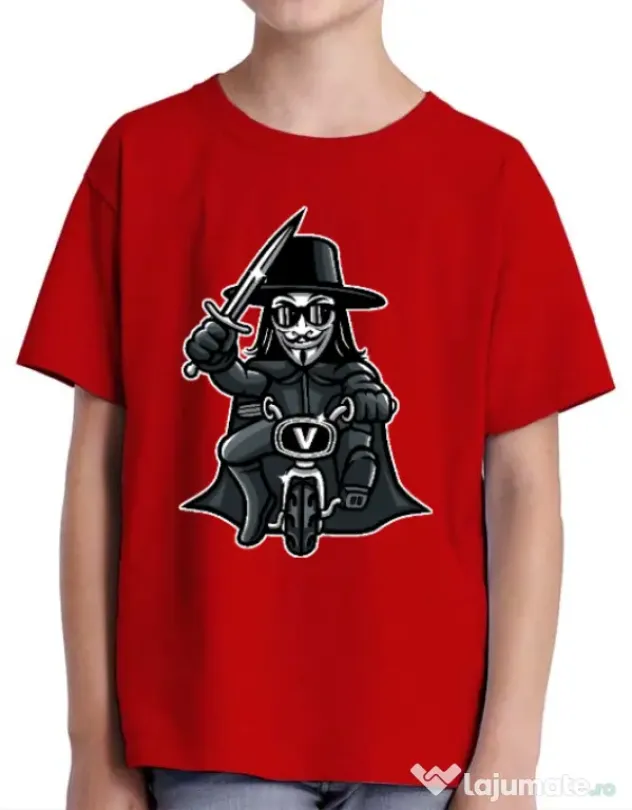 Tricou ADLER copil Vendetta Biker Rosu