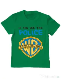 Tricou ADLER copil Warn a brother Verde mediu
