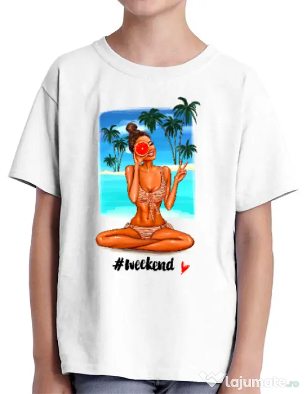Tricou ADLER copil Weekend Alb