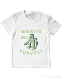 Tricou ADLER copil What is my purpose Alb