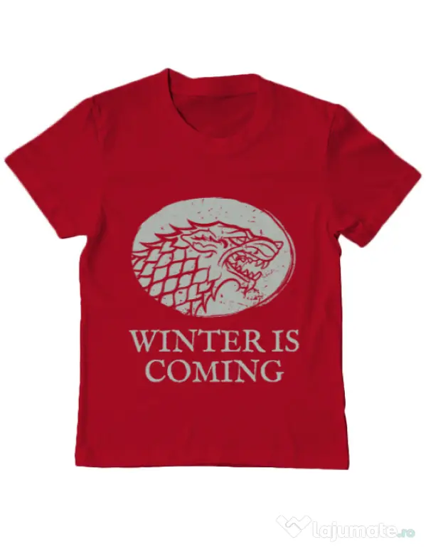 Tricou ADLER copil Winter is coming Stark Rosu