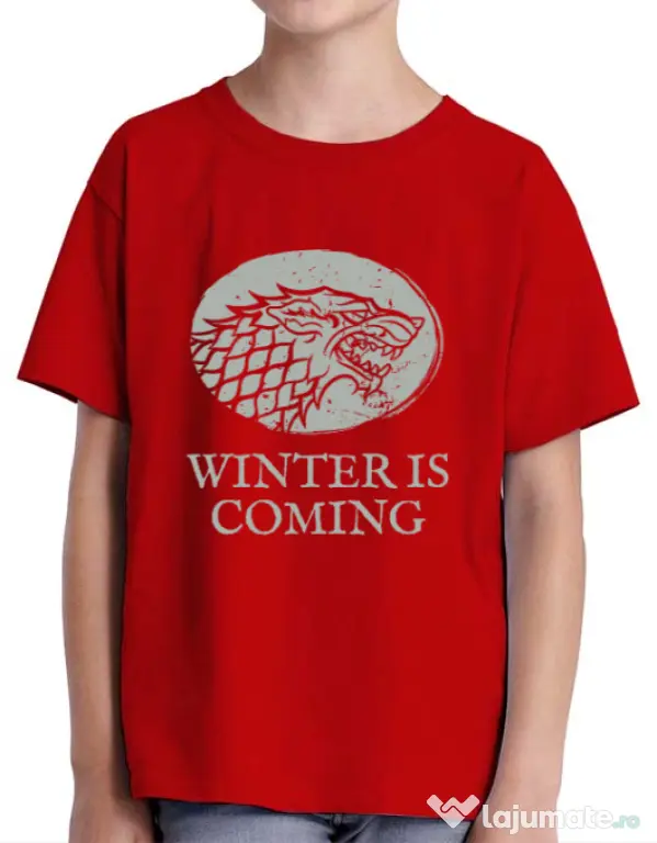 Tricou ADLER copil Winter is coming Stark Rosu