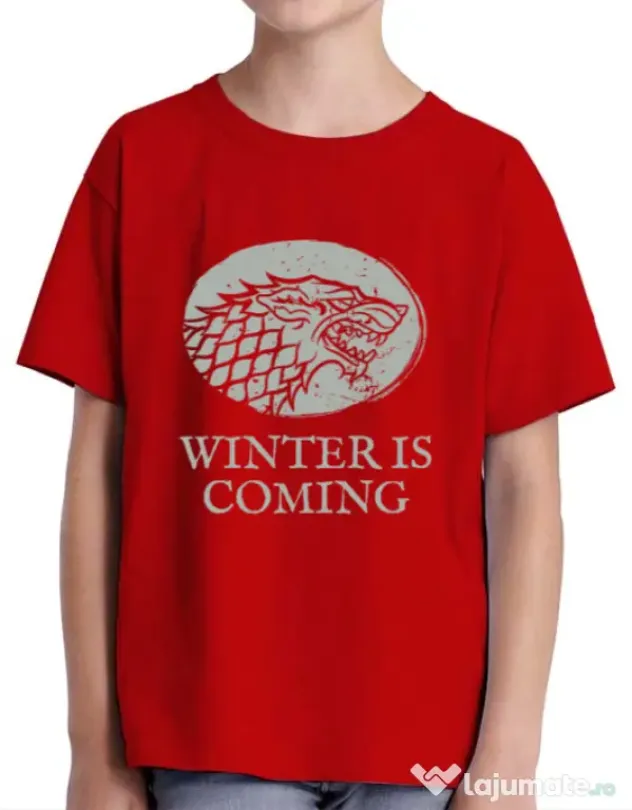 Tricou ADLER copil Winter is coming Stark Rosu