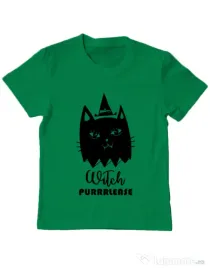 Tricou ADLER copil Witch Purrrlease Verde mediu