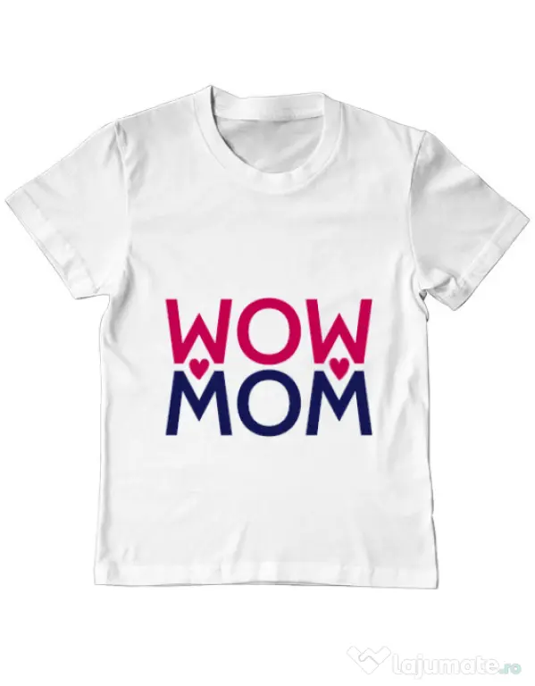 Tricou ADLER copil Wow mom Alb
