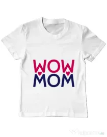 Tricou ADLER copil Wow mom Alb