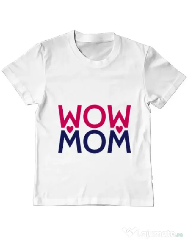 Tricou ADLER copil Wow mom Alb
