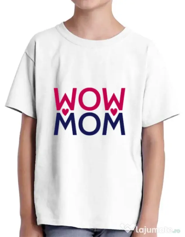 Tricou ADLER copil Wow mom Alb