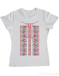 Tricou ADLER dama Etno 2 Alb