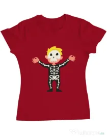 Tricou ADLER dama Halloween Skull Rosu