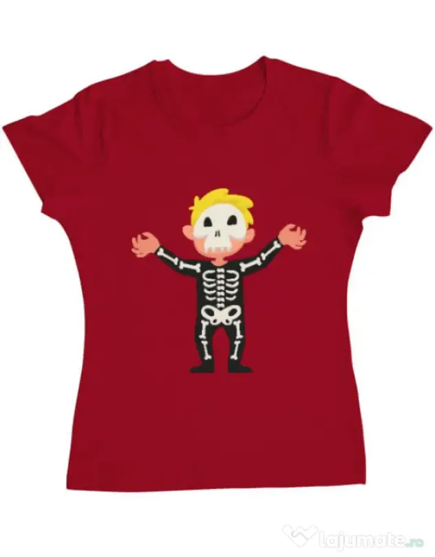 Tricou ADLER dama Halloween Skull Rosu