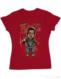 Tricou ADLER dama Wanna play Rosu