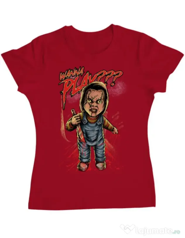 Tricou ADLER dama Wanna play Rosu