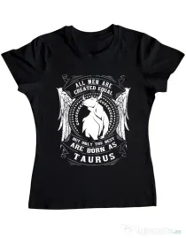 Tricou ADLER dama The best men are born as Taurus Negru