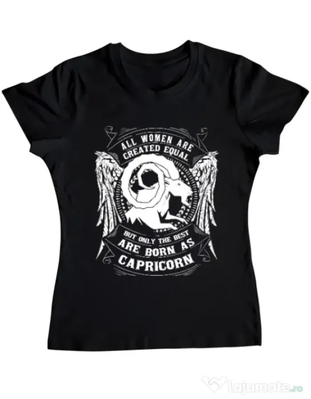 Tricou ADLER dama The best women are born as Capricorn Negru