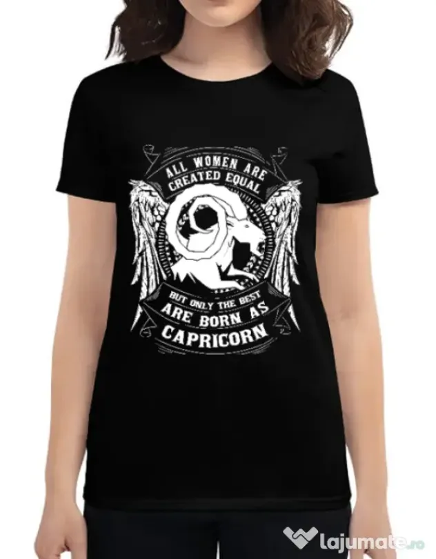 Tricou ADLER dama The best women are born as Capricorn Negru