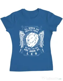 Tricou ADLER dama The best women are born as Leo Albastru azuriu