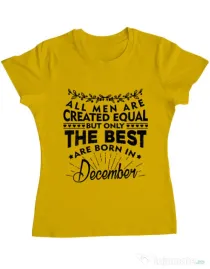 Tricou ADLER dama The best men are born in December Galben