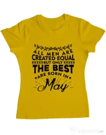 Tricou ADLER dama The best men are born in May Galben