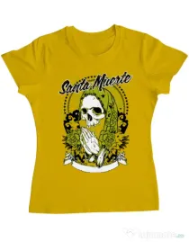 Tricou ADLER dama Holy death Galben