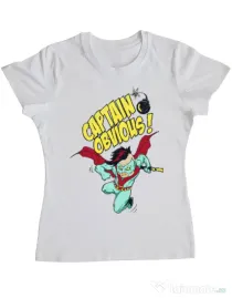 Tricou ADLER dama Captain obvious Alb
