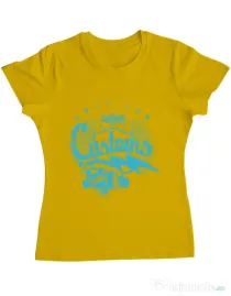 Tricou ADLER dama American customs Galben