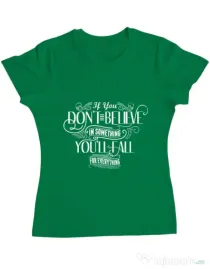 Tricou ADLER dama Believe in something Verde mediu