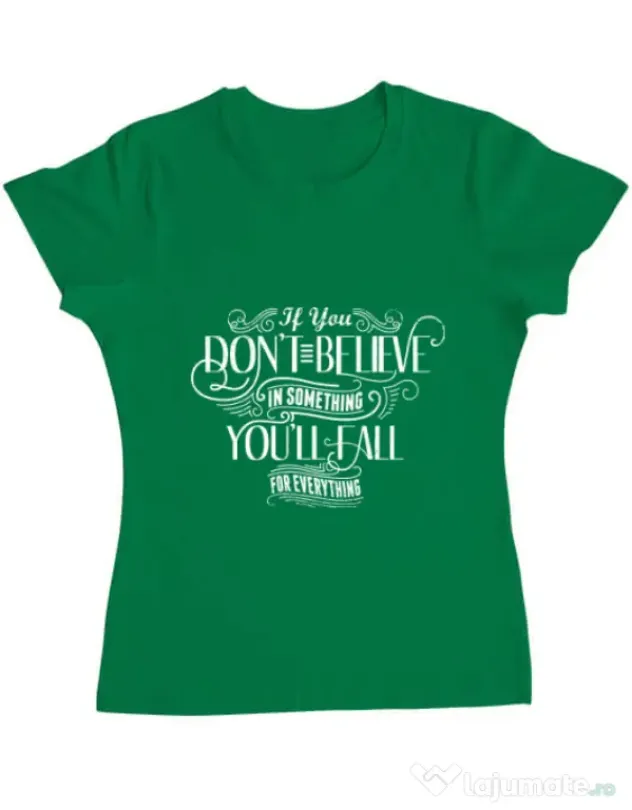 Tricou ADLER dama Believe in something Verde mediu