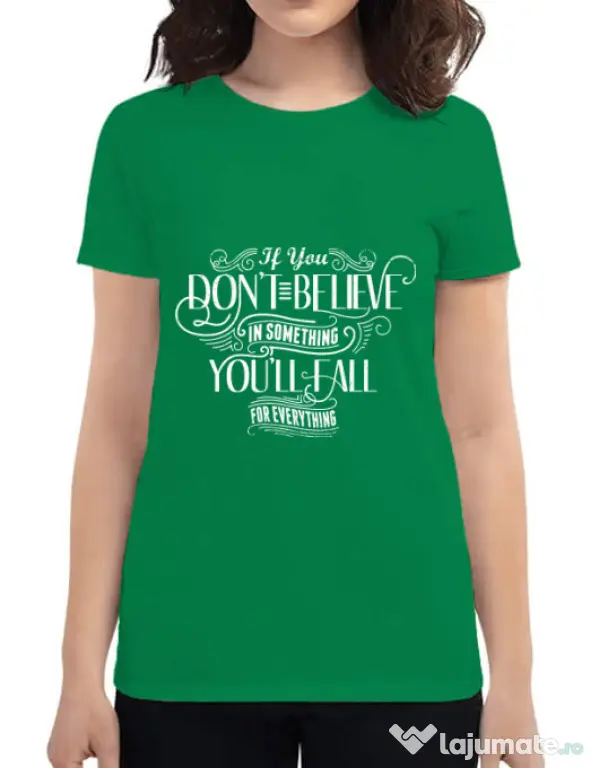 Tricou ADLER dama Believe in something Verde mediu