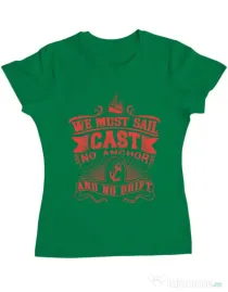 Tricou ADLER dama Cast no anchor Verde mediu