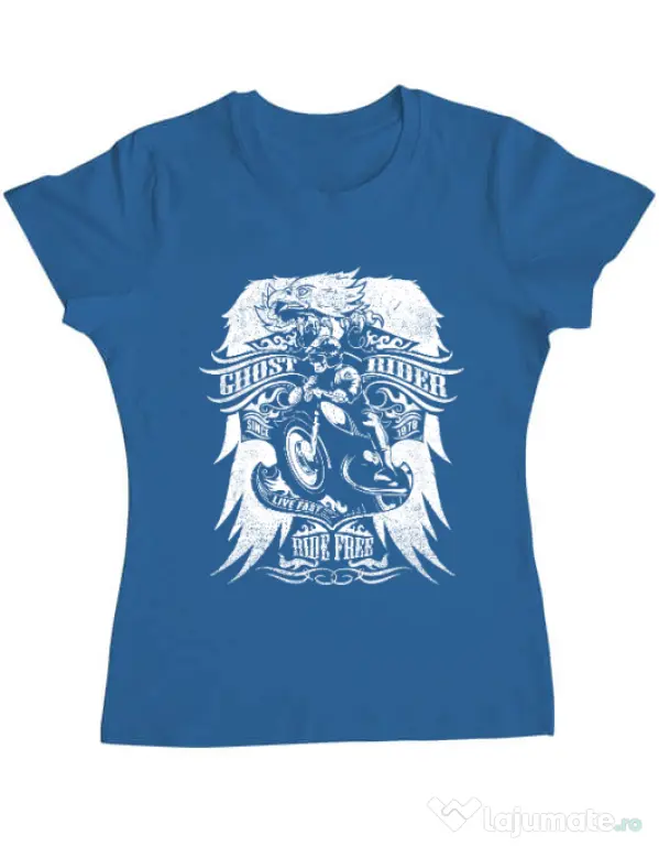 Tricou ADLER dama Ghost rider Albastru azuriu