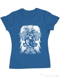 Tricou ADLER dama Ghost rider Albastru azuriu