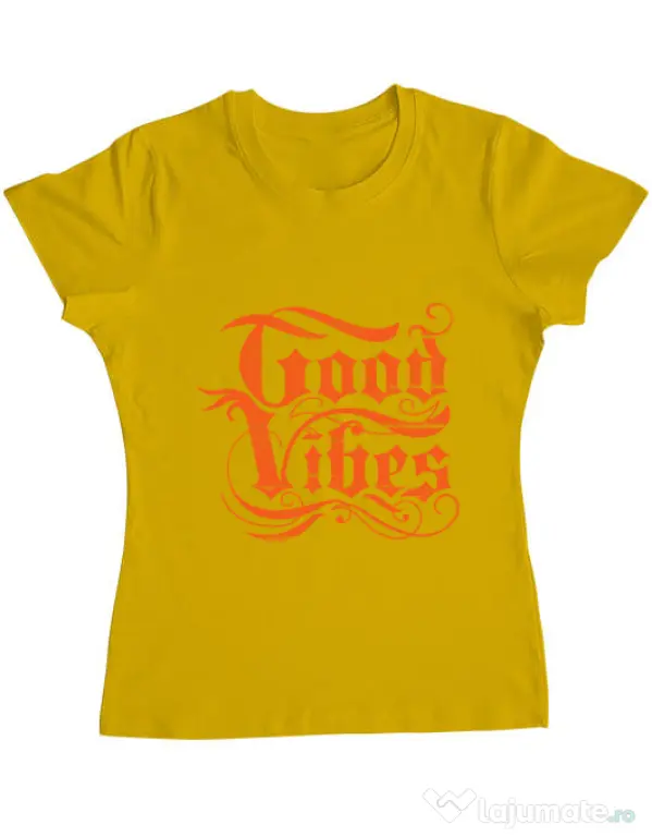 Tricou ADLER dama Good vibes Galben