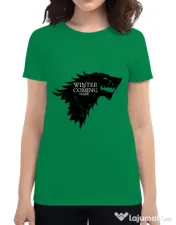 Tricou ADLER dama Winter is coming Stark Verde mediu 