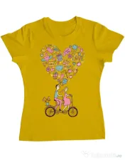 Tricou ADLER dama Love trip Galben
