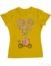 Tricou ADLER dama Love trip Galben