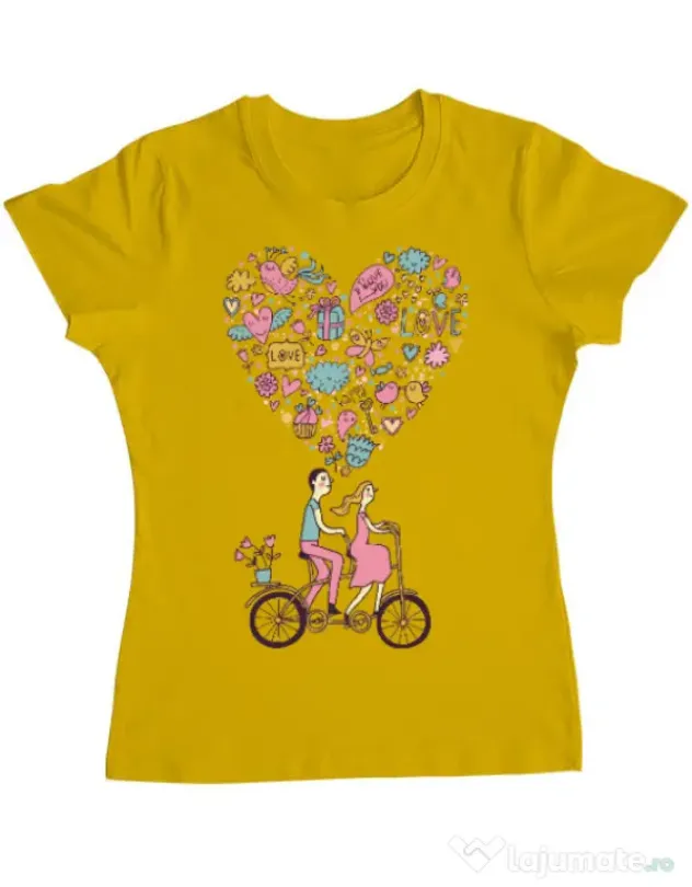 Tricou ADLER dama Love trip Galben