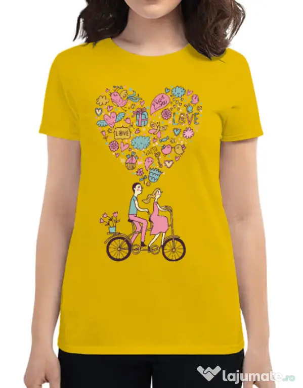 Tricou ADLER dama Love trip Galben
