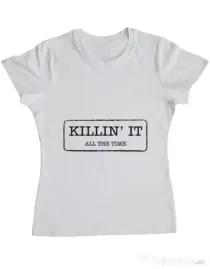 Tricou ADLER dama Killin it Alb
