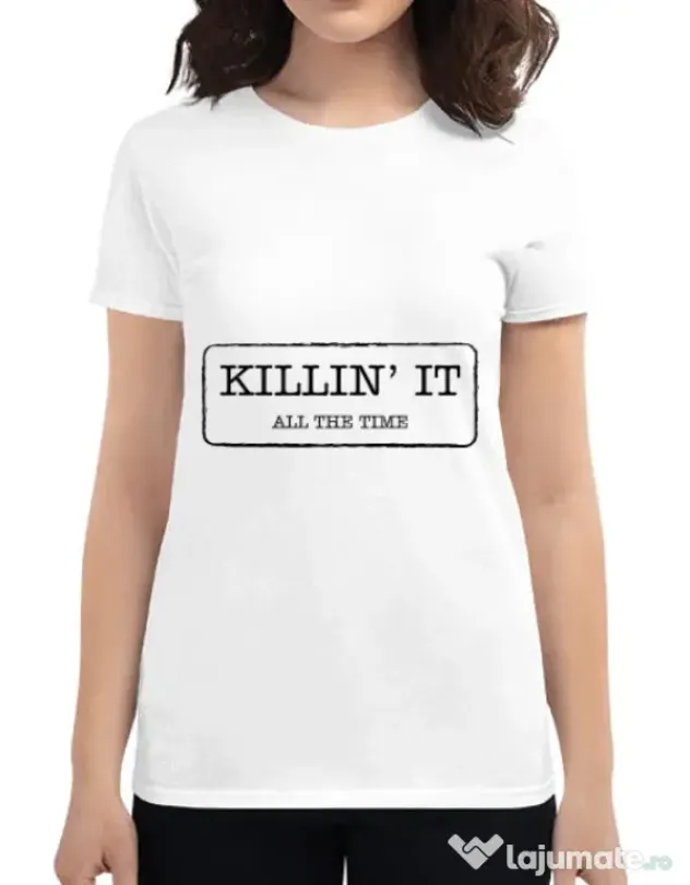 Tricou ADLER dama Killin it Alb