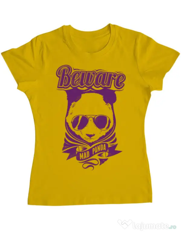 Tricou ADLER dama Mad Panda Galben