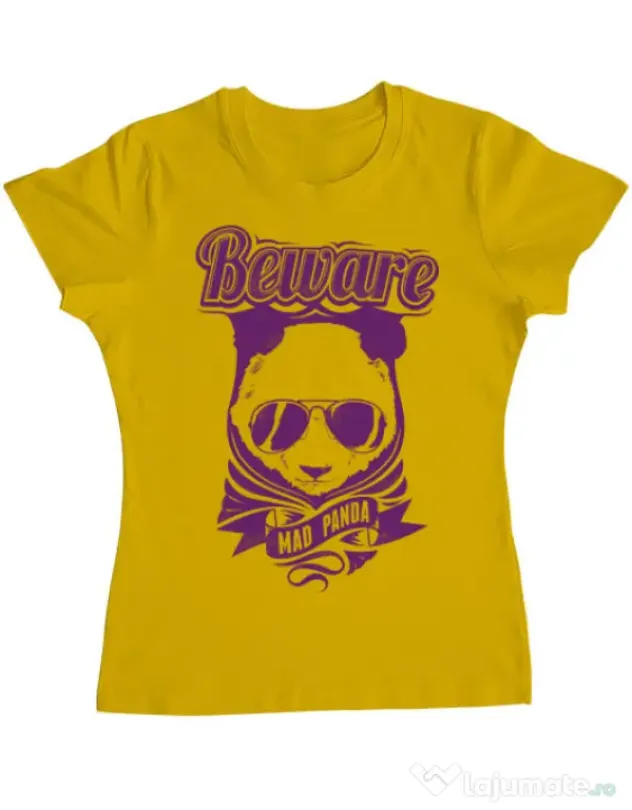 Tricou ADLER dama Mad Panda Galben