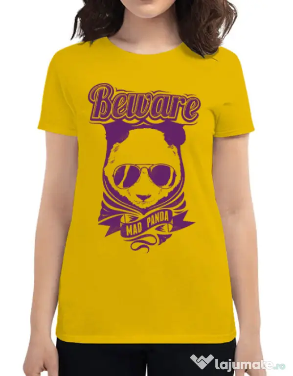 Tricou ADLER dama Mad Panda Galben