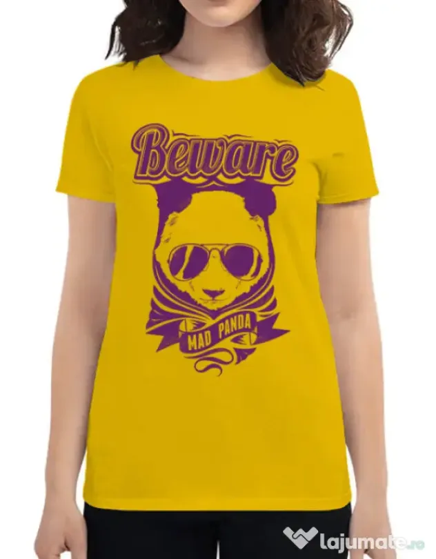 Tricou ADLER dama Mad Panda Galben