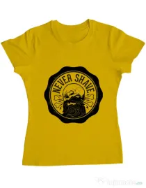 Tricou ADLER dama Never shave Galben