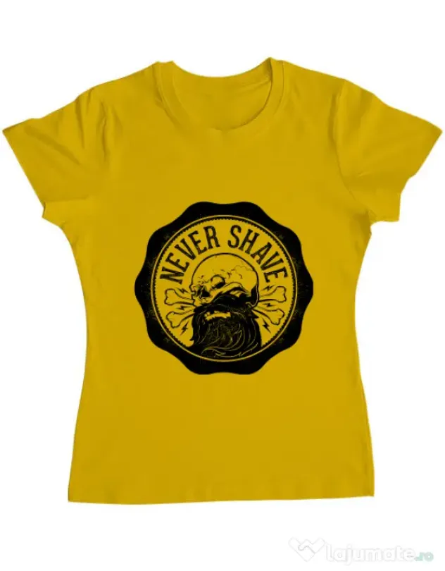 Tricou ADLER dama Never shave Galben