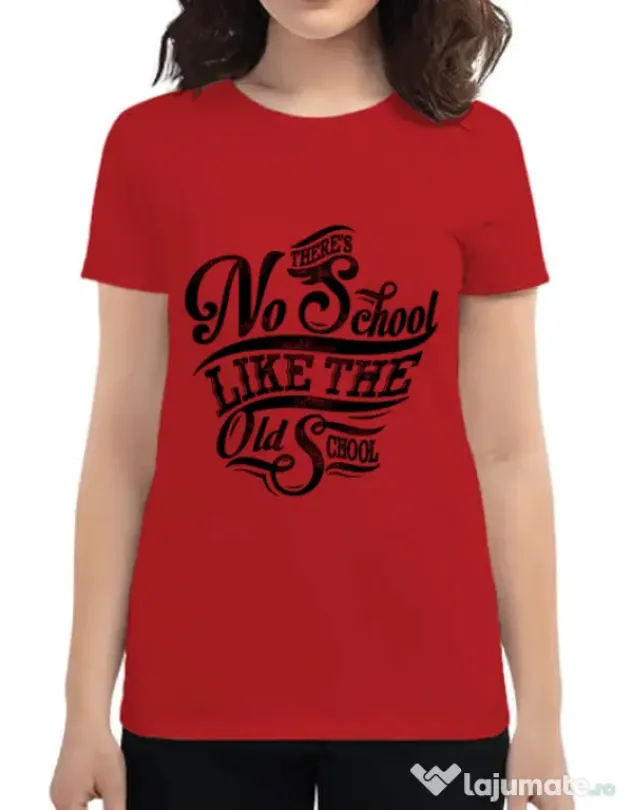 Tricou ADLER dama Old school typography Rosu